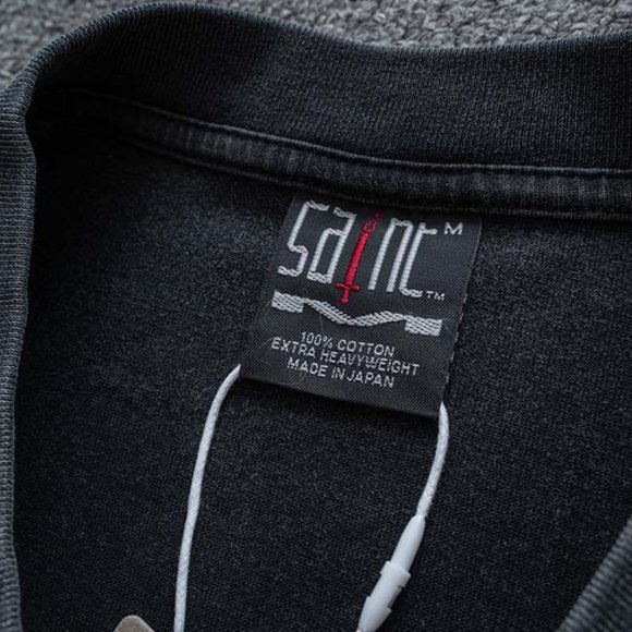 Saint Michael x WIND AND SEA Classic Blue Letter Logo Short Sleeves Black - Picture 2 of 12